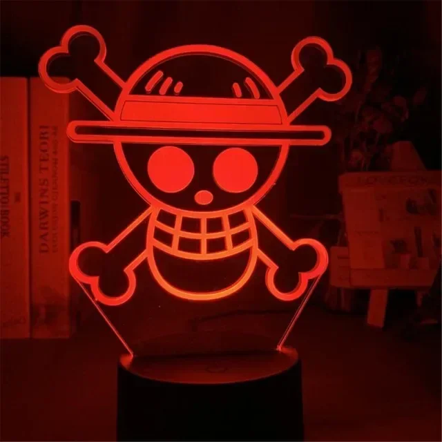 One Piece 3D Luffy Sanji Illusion LED Night Light Anime Nami Zoro Tony Chopper Model Nightlight Desk Decor Figure Toys