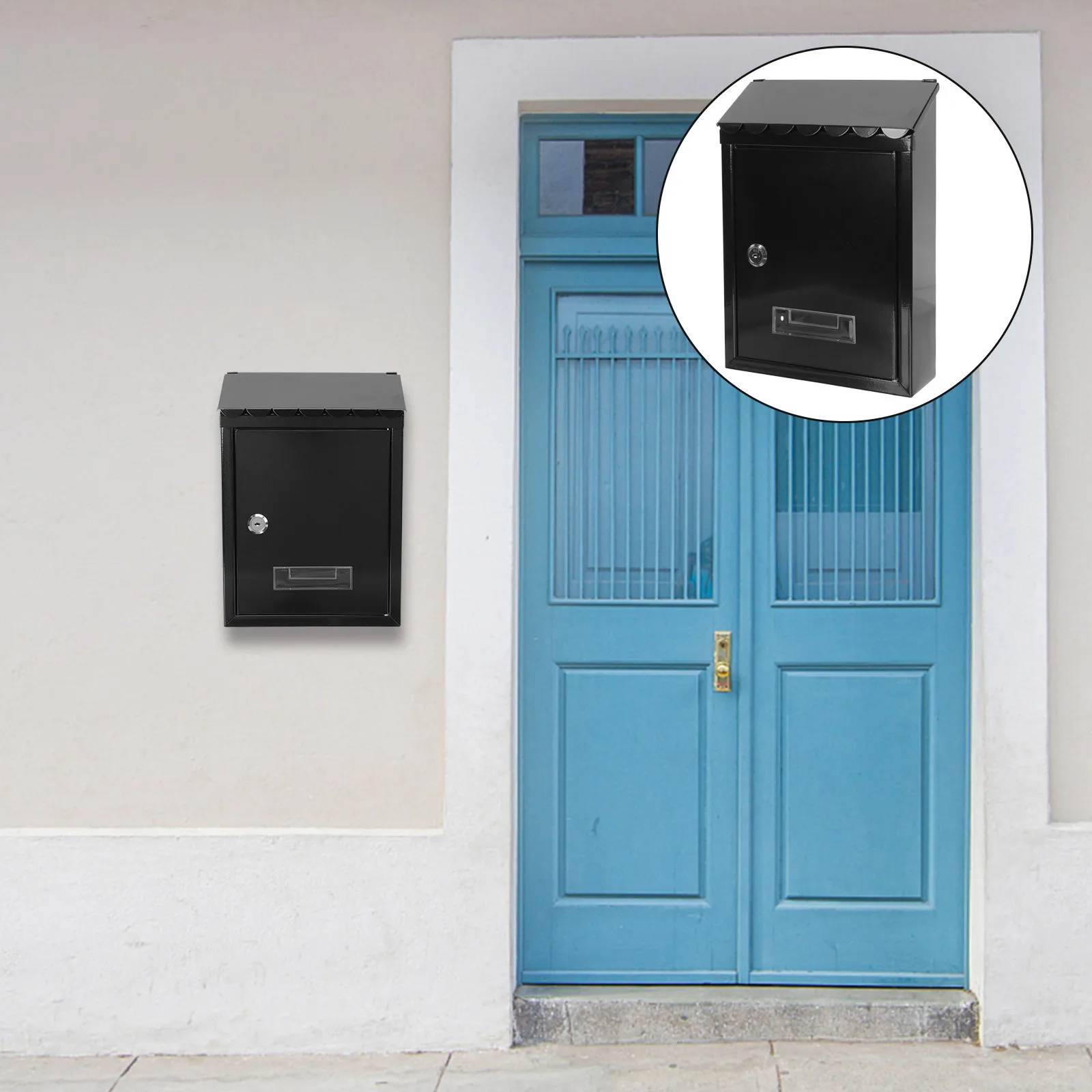 

Iron Wall Mount Mailbox Heavy Duty Metal Letter Box with Polished Finish No Burrs for Home Office Garden Outdoor Decor Use