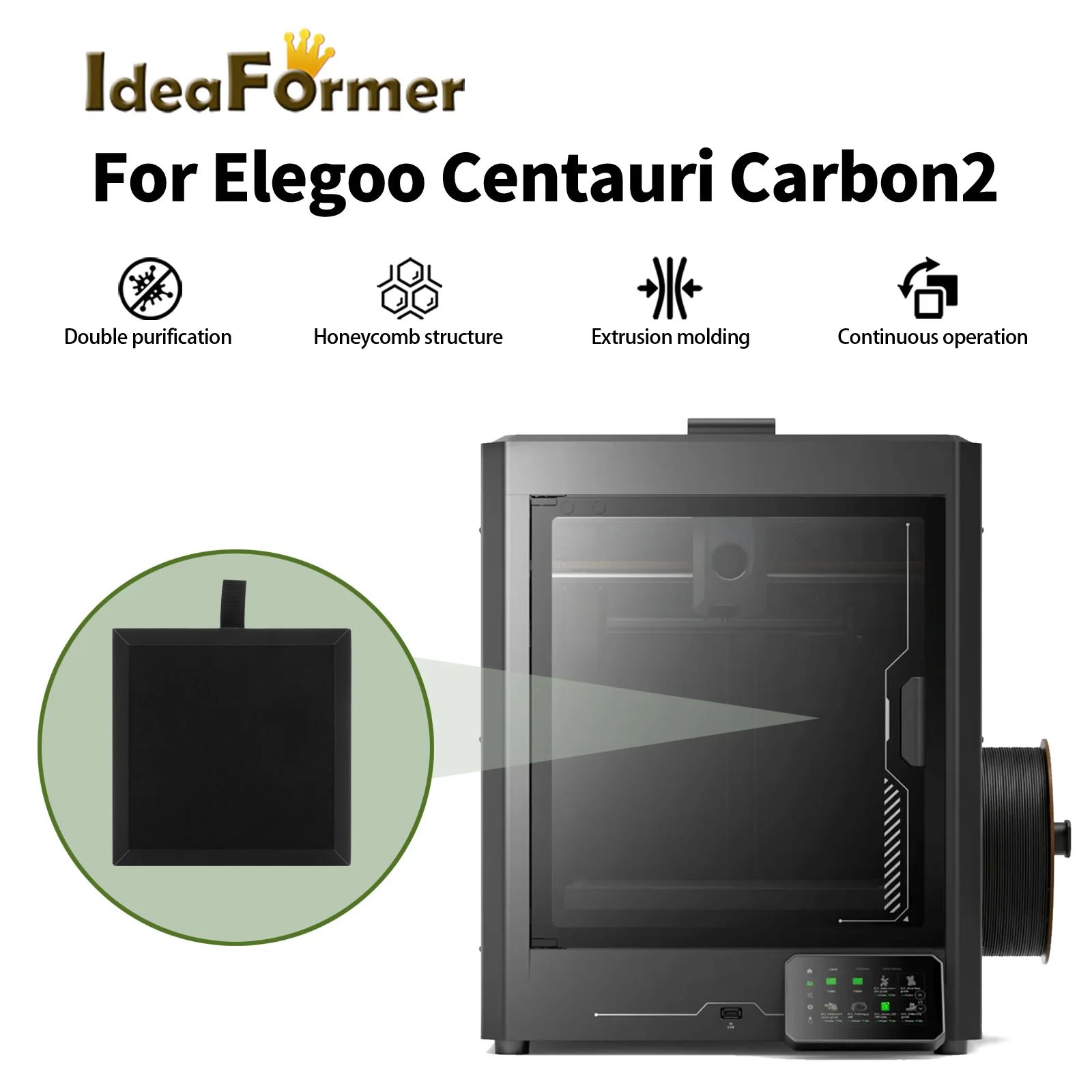 Air Filter 3D Filter Screen For Elegoo Centauri Carbon2 Printer To Absorb Volatile Organic Compounds Through Activated Carbon