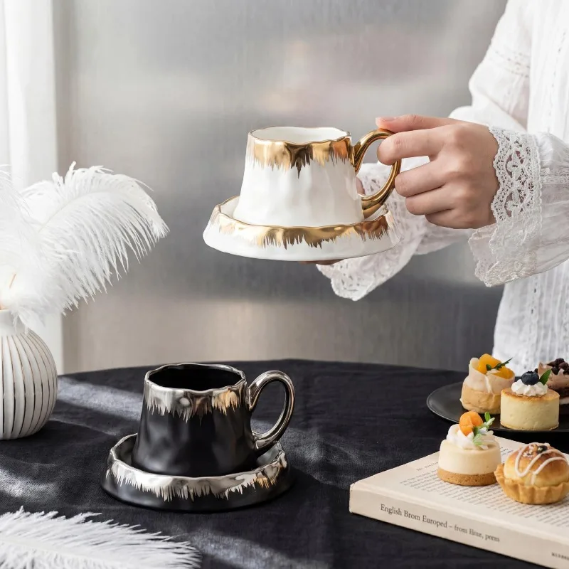 

Phnom Penh Volcano Shaped Cup Bone China Hand Brewed Coffee Cup and Saucer, Italian Espresso, Unique Style, Exquisite Mugs