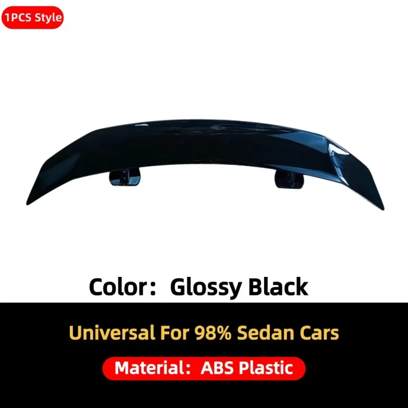 High Quality Universal Gloss Black Rear Trunk Spoiler Lip Sport Style Sedan Exterior Parts
