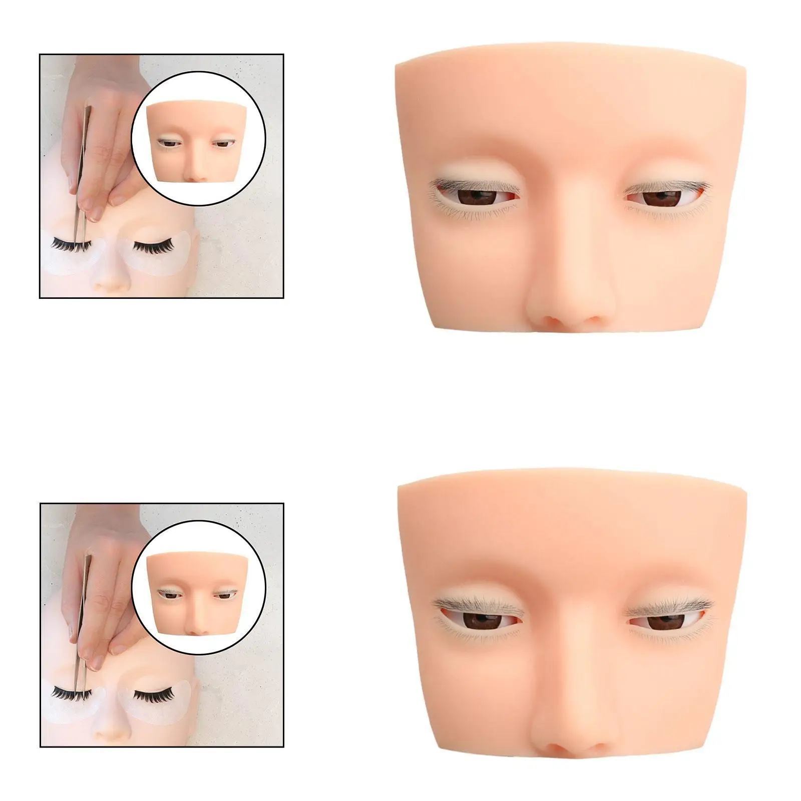 False Eyelash Mannequin Head Multipurpose Soft Sturdy Flat Eyelash Mannequin for
