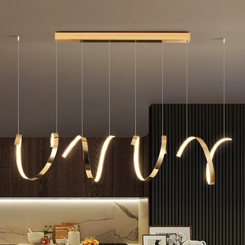 

Modern Gold Irregular Aluminum Led Pendant Lights Living Dining Room Led Chandeliers Lighting Home Decor Hanging Lamp Luminaire