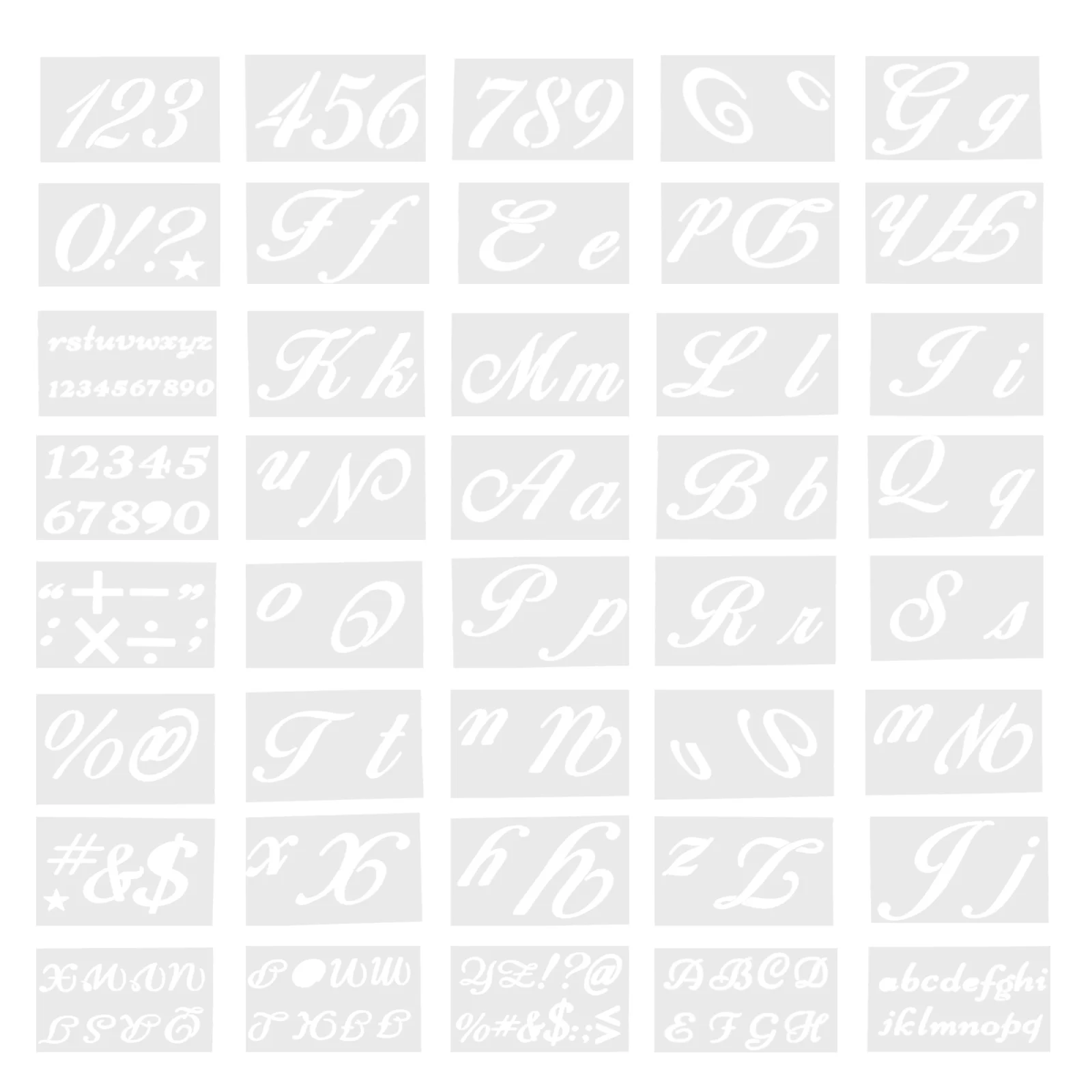 40 قطعة قوالب رسم استنسل الحروف لرش الجدار علامة الباب لوازم اللوحة استنسل الحروف استنسل مجوف #4