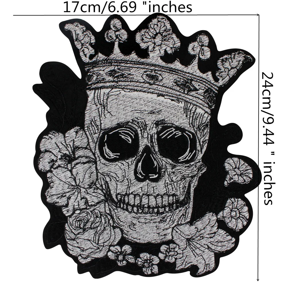 Skull Patches Iron on Patches Motorcycle Death Jacket Patches for Jackets  Decorative Tactical Badges