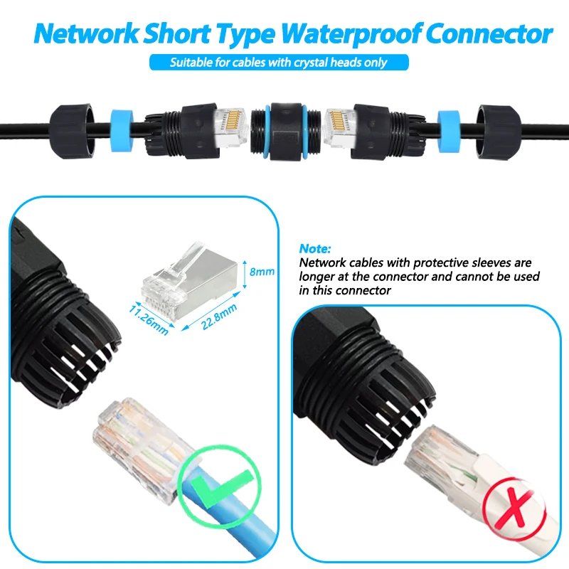 M20 RJ45 سبائك الزنك موصل شبكة إيثرنت مستقيم من خلال مقاوم للماء IP68 لوحة رأس كابل شبكة النطاق العريض في الهواء الطلق