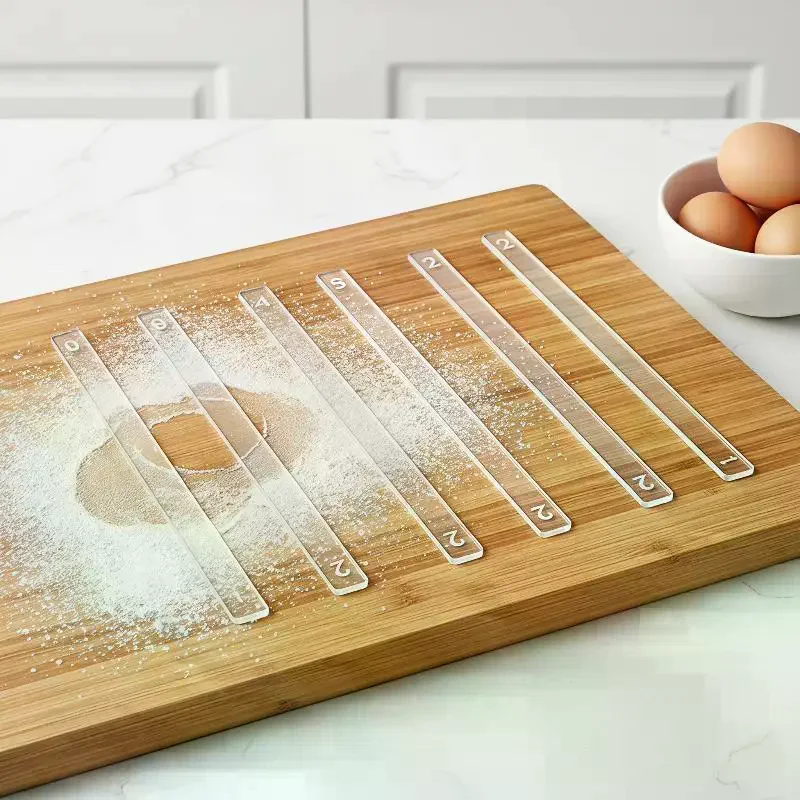 Acrylic Thickness Ruler: 2Pcs 2-5mm Rolling Pin Guide Cookie Fondant Maamoul Polymer Clay Pottery Baking