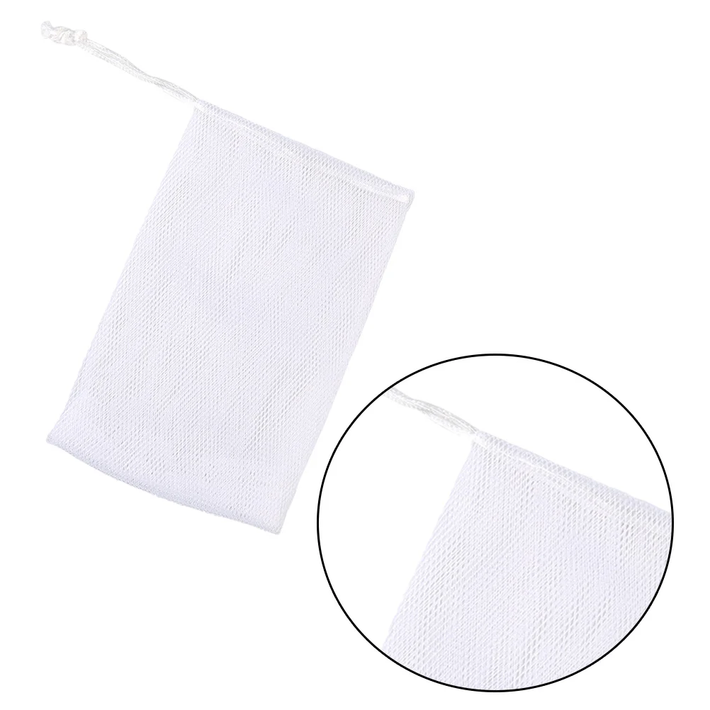 10 قطع من شبكة الاستحمام البيضاء للصابون الرغوي لصانع تنظيف الوجه والجسم، ملحقات الحمام المتينة للاستخدام على المدى الطويل #5