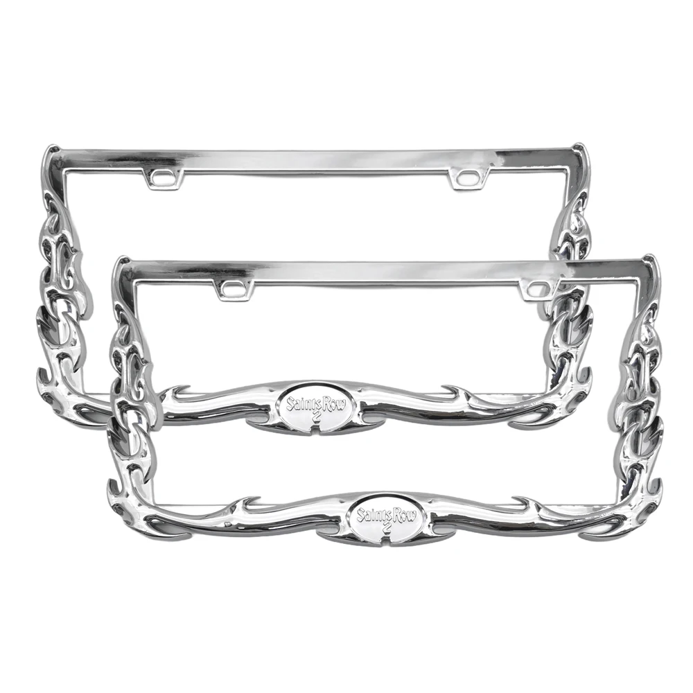 2 Stück ABS Amerikanischer Standard Nummernschildhalter in Flammenform aus Kunststoff Personalisierter Kreativer Kennzeichenrahmen – Detail 16