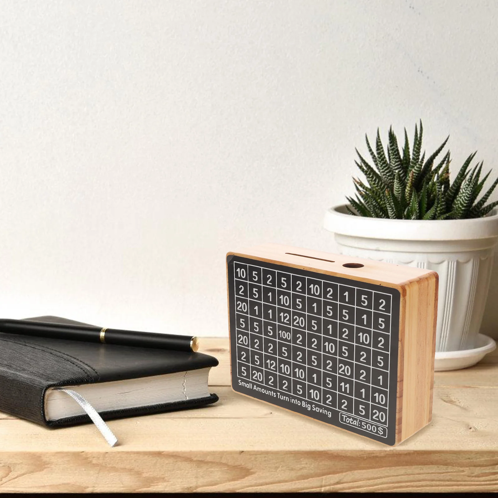 1Set Holz Handwerk Geld Bank Exquisite Sparschwein für Wohnkultur Schöne Design Savings Container Holz Spardose