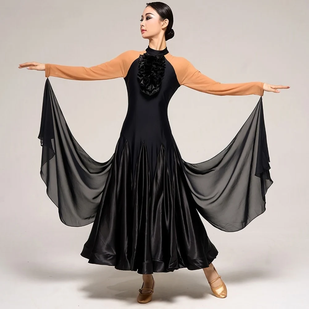 

Black Long Dress Competition Standard Dress Vacation Green Waltz dress high quality Custom Decal Ballroom Dance