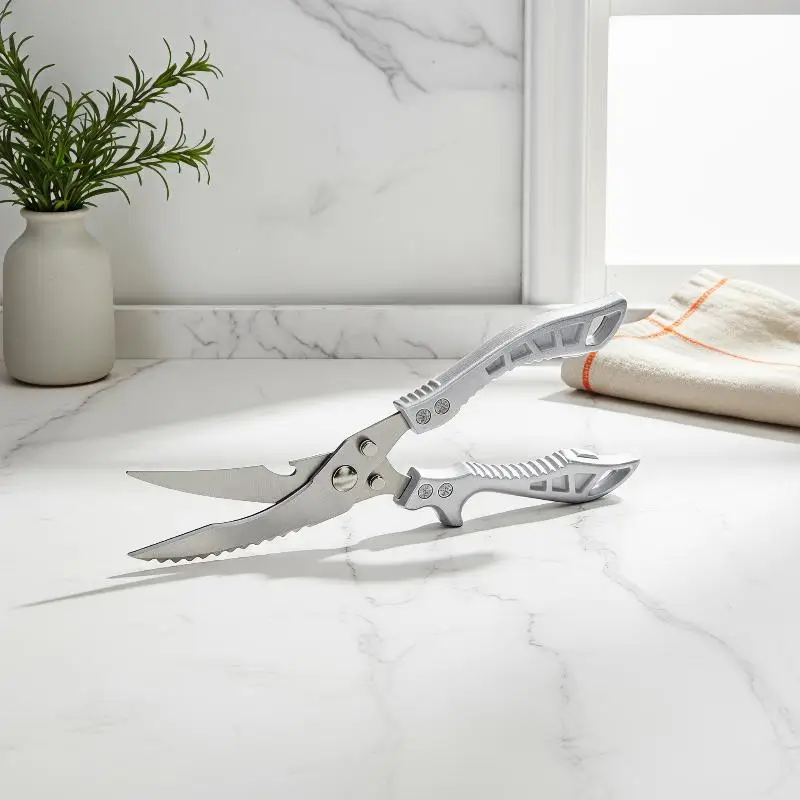 Safety Lock Stainless Steel Kitchen Scissors Multi Function For Poultry Chicken Fish Vegetable Food Prep Use