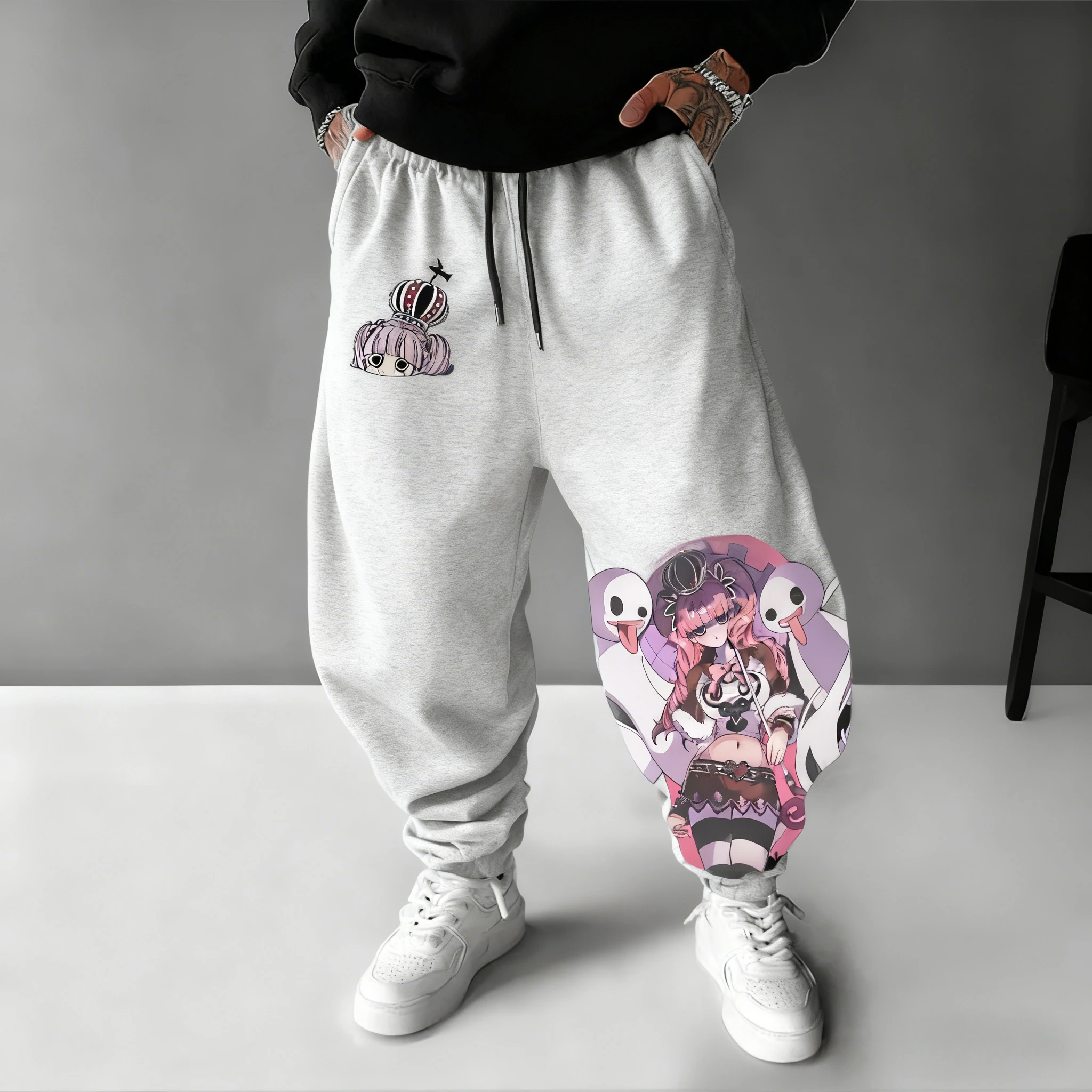 EEN STUK Anime Geschilderd Gedrukt Joggingbroek 2026 Heren en Dames Herfst/Winter Nieuwe Harajuku Grote Losse Casual Katoenen Broek