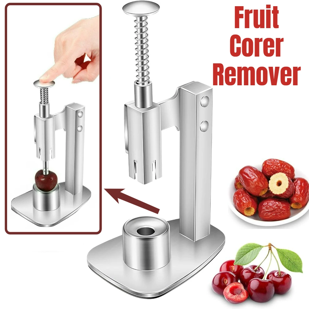 Descorazonador de Frutas de Acero Inoxidable 304, Herramienta Portátil para Quitar Nueces, Descorazonador de Cerezas, Dátiles y Jujubas