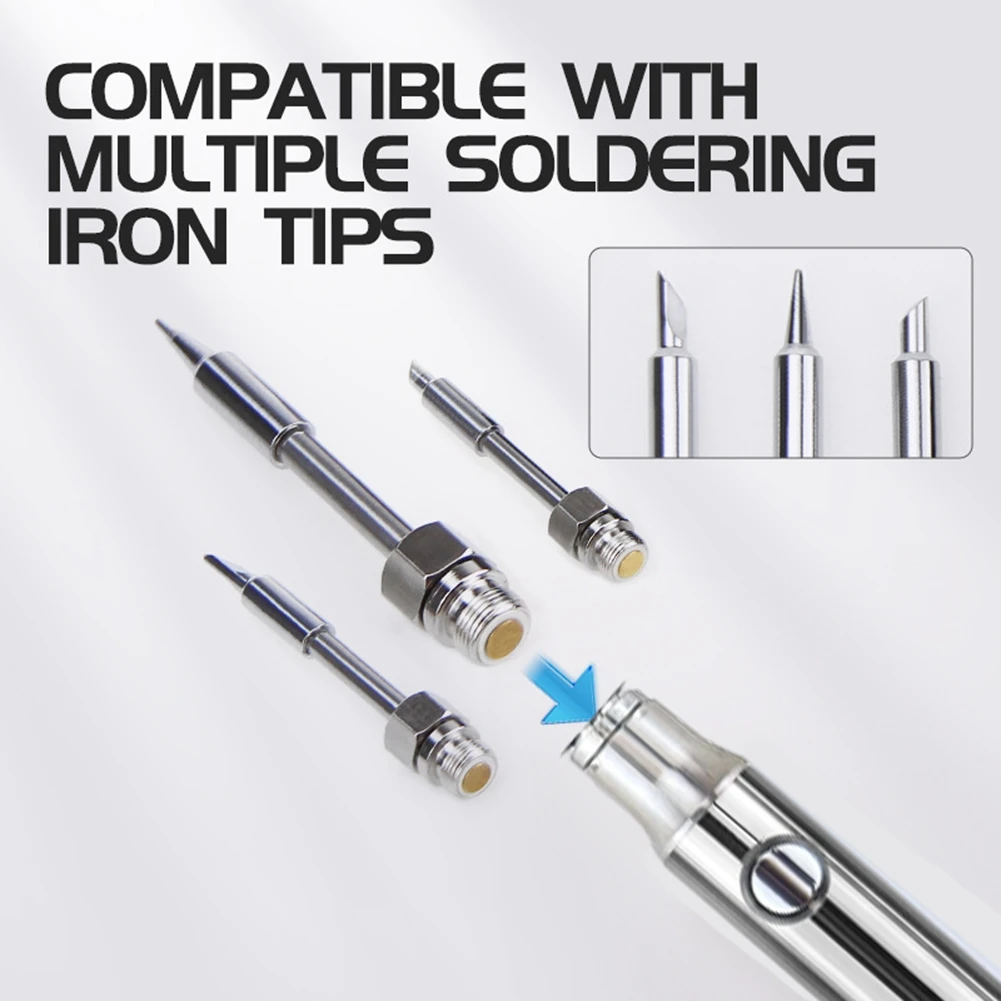 ABZZ-USB Rechargeable 510 Thread Soldering Iron Kit 1100Mah 3-Level Voltage Soldering Iron Pen With Replacement Tip Green