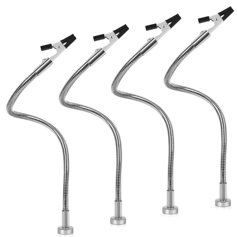 数量限定-ff-4個入り-マグネット式ヘルピングハンズ-はんだ付け用サードハンドツール-金属製フレキシブルグースネック-クロコダイルクリップ付き-溶接用