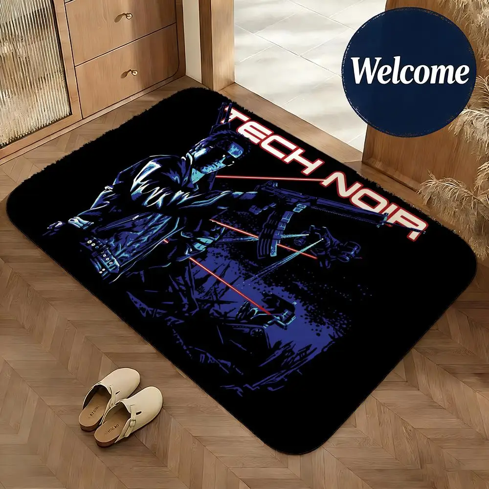 Soft Flannel Floor Mat Movie Terminator Floor Mat Non-Slip Absorbent Doormat Bathroom Bedroom Home Decor Rug