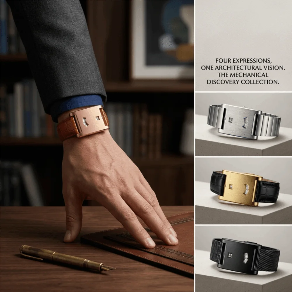 Retro Styling Quartz Watch Steel Band Water Resistant Square Watch Smooth Finish Stainless Steel Band Wristwatch Casual Outfits