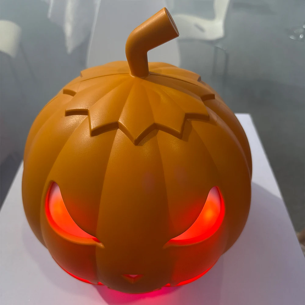 Jacmui 600W Pumpkin Smoke Machine with RGB LED , Auto Music Remote Control Fog Machine,Halloween Party DJ  Effect Equipment