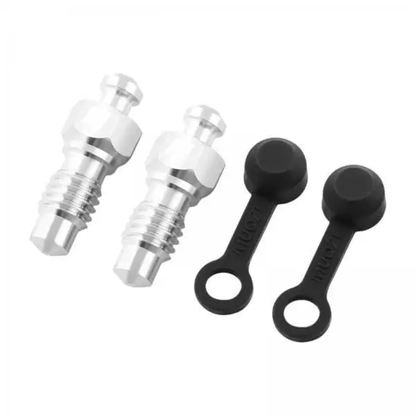 Titanium Alloy Brake Bleed Screws M6 with Rubber Caps Bicycle Bleeder Bolts for Mountain Road Bikes