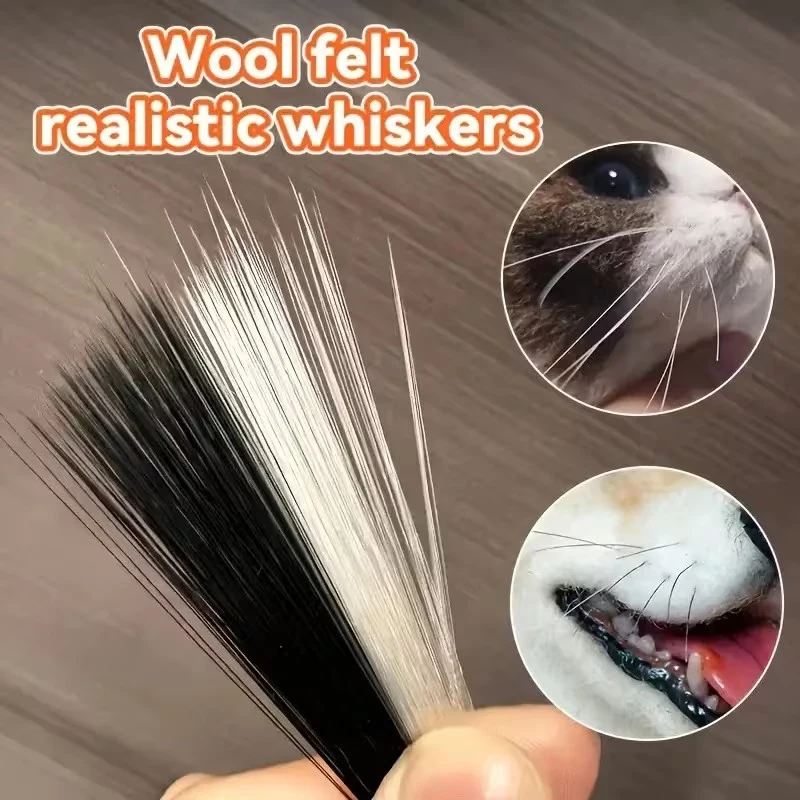 Simulation Cat And Dog Whiskers Realistic Animal Beards Suitable For DIY Cats And Dogs, Puppets, Wool Felt Accessories