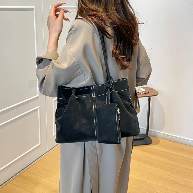 

Винтажная женская сумка-тоут большой вместимости: модная, универсальная, на одно плечо, для повседневного использования