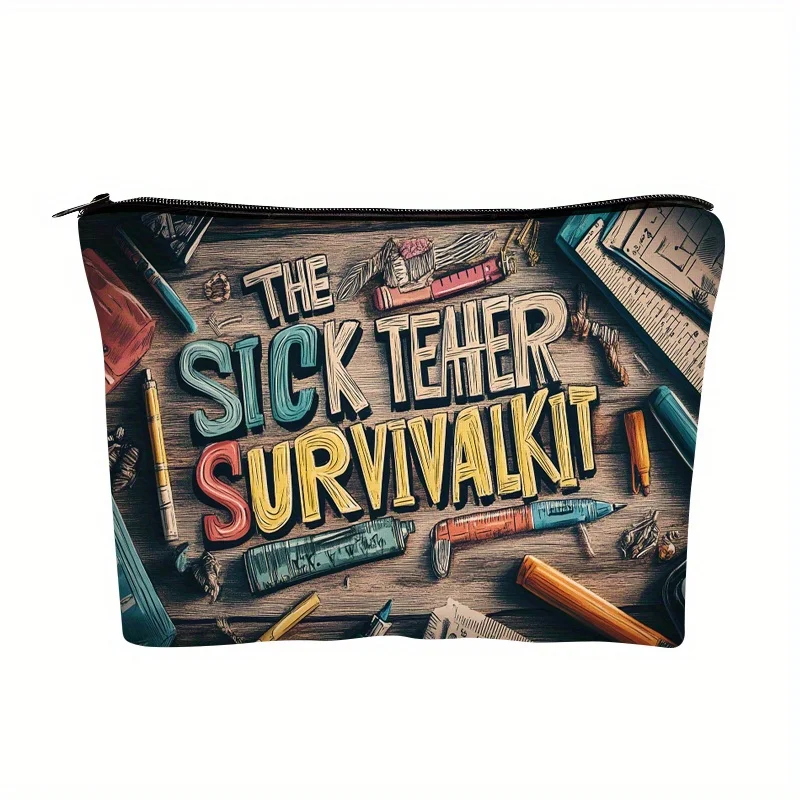 

AColorful Stationery Patterned Makeup Bag- Multifunctional Zipper Pouch, Jewelry Storage Bag, Perfect Travel Zipper Small Storag