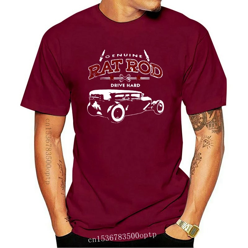 

Genuine Rat Rod Drive Hard Vintage Hotrod Hot Rod Car Auto Mens T-shirt(2)