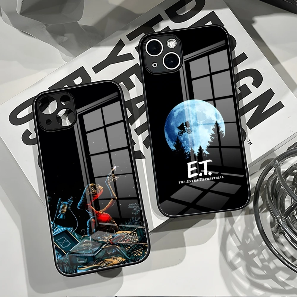 ET The Extra-terrestrial Phone Case For IPhone 14 Pro Max 15 Pro 12 11 13 Mini X XR XS 16 Plus SE Tempered Glass Back Cover