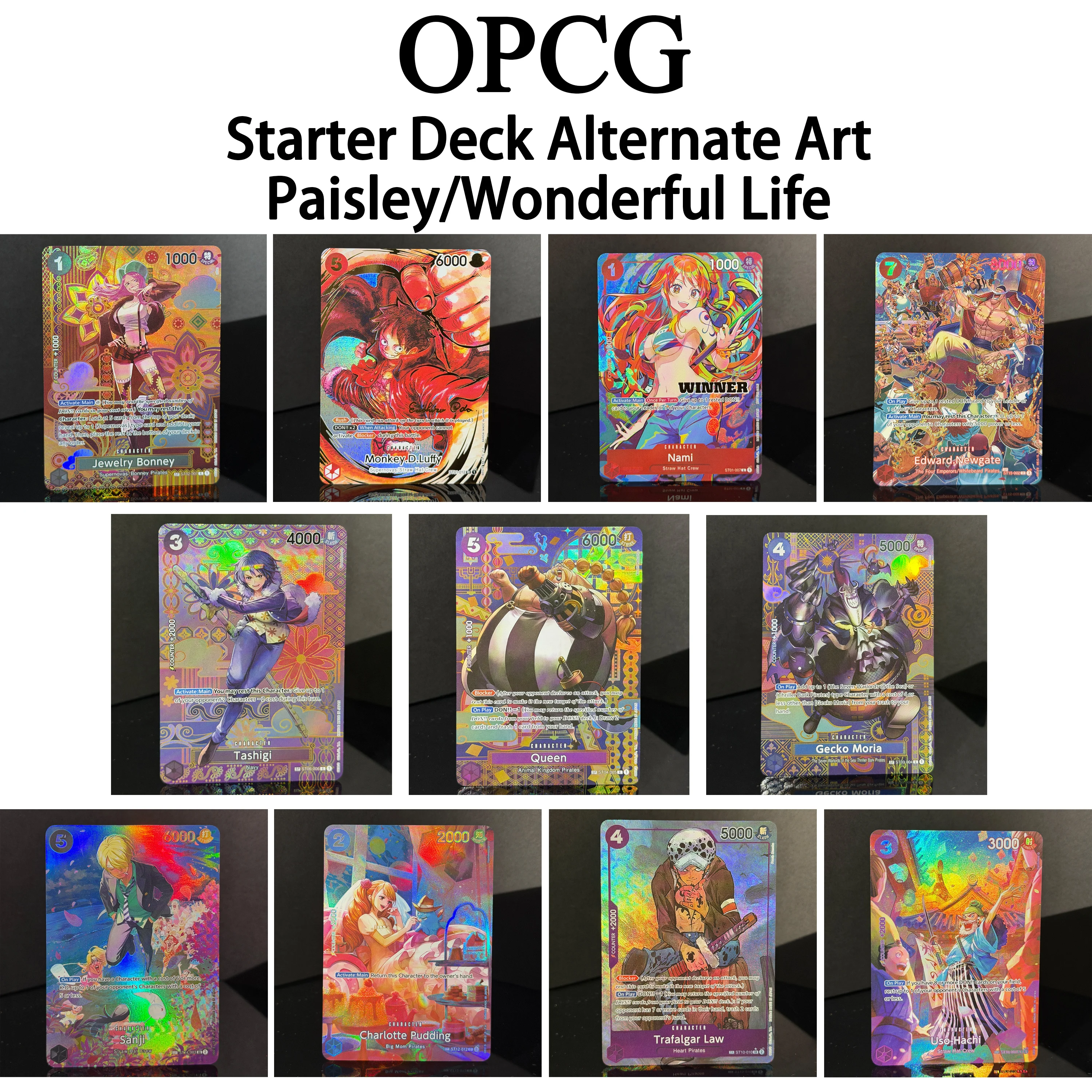 ONE PIECE OPCG Starter Deck Alternate Art ST10-001 SP Paisley Wonderful Life ST15-002 Proxy TCG Tarjetas Coleccionables de Anime