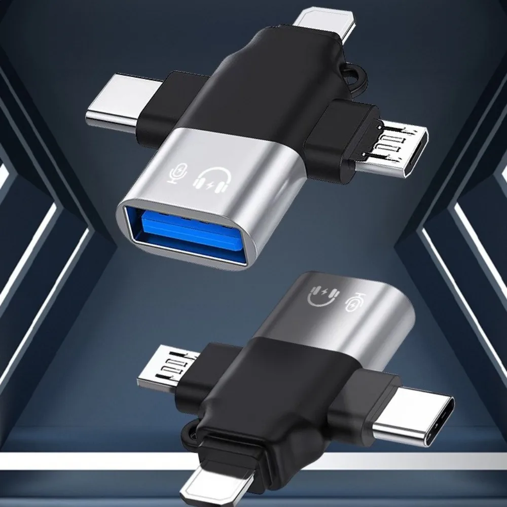 محول OTG 3 في 1 عالمي محمول 3 في 1 محول تشغيل التوصيل شحن سريع نقل البيانات محول من النوع c