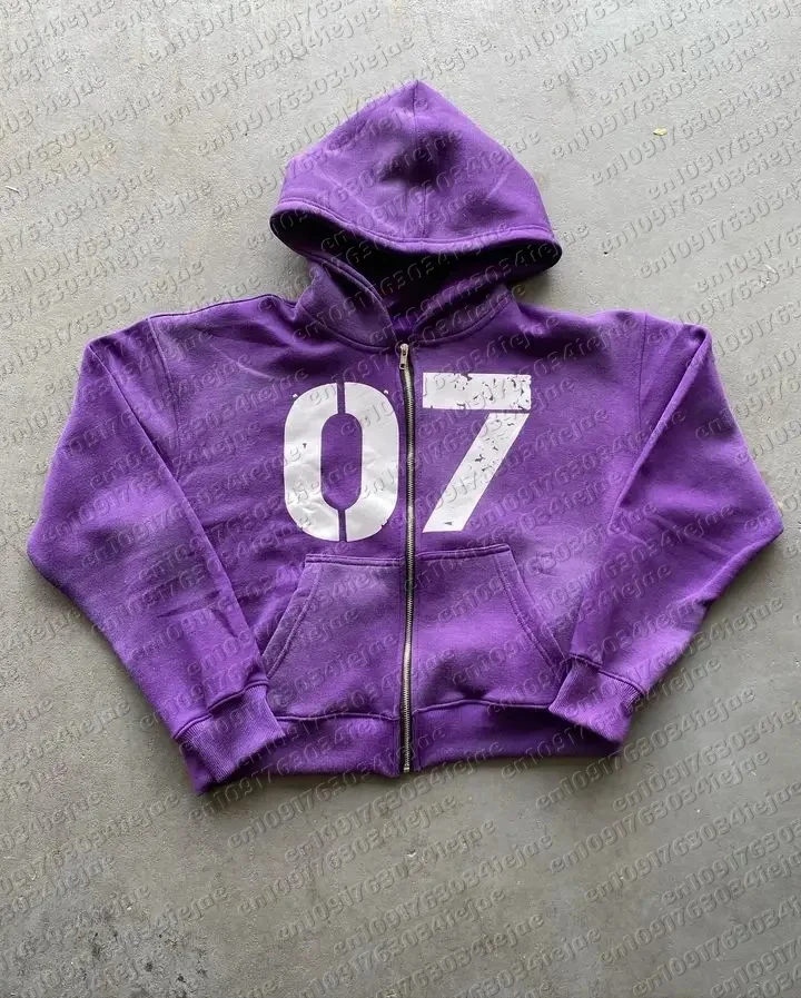 Streetwear Y2K Lässige Baggy-Sweatpants mit Kordelzug, Sporthose, Reißverschluss-Cardigan, Modischer Digitaldruck, Kapuzenpullover für Männer und Kinder, Street-Set – Detail 6