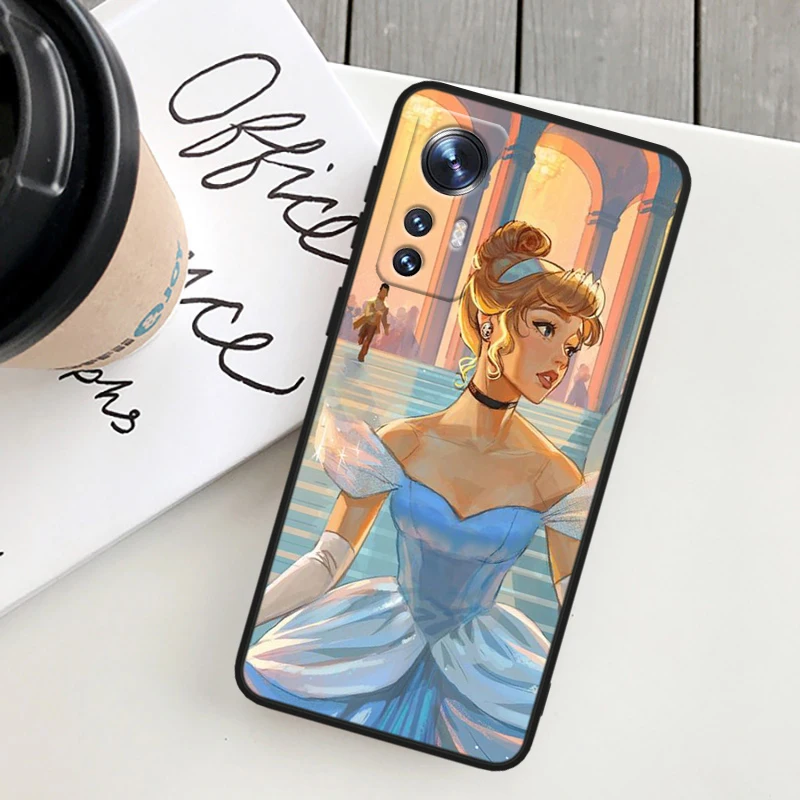 Disney Cinderella Cute For Xiaomi Mi Note 10T 10S 10 9T 9 SE 8 CC9E A3 5G Lite Pro Soft Silicone Black Phone Case