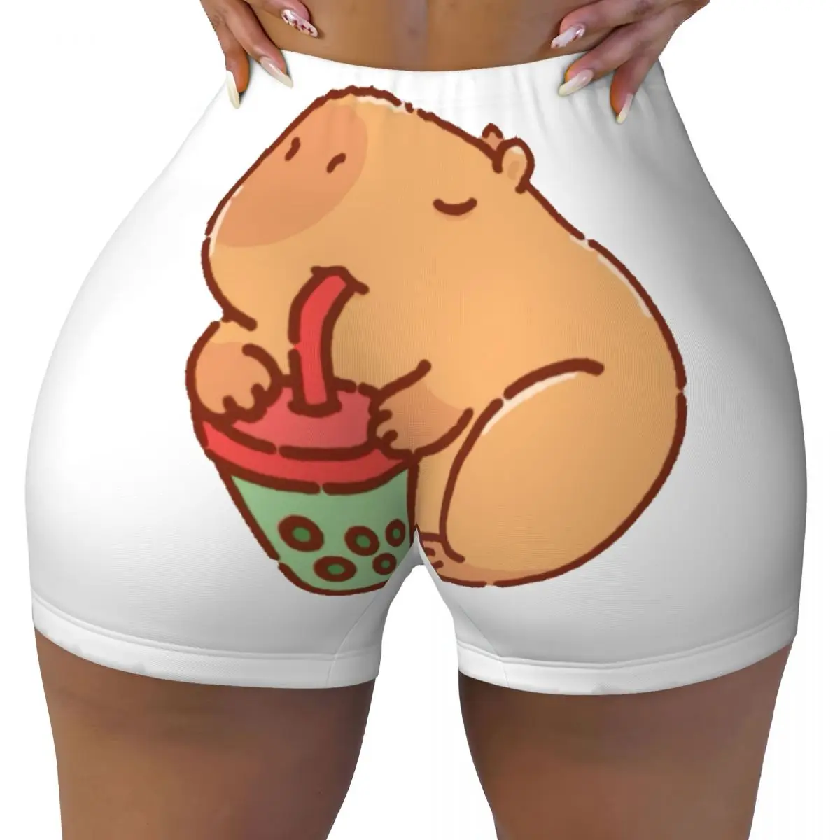 Custom Capybara Gym Biker Running Shorts Women's Workout Yoga Shorts