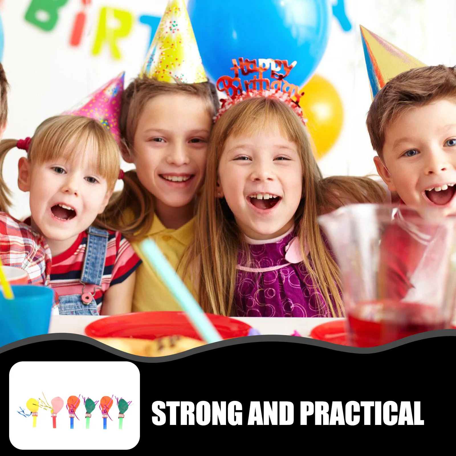 

100Pcs Whistle Balloons Assorted Shiny Fringed Metallic Noise Maker Balloon for Holiday Party Fun Christmas Halloween