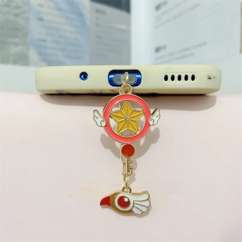 Cardcaptor Sakura Cartoon Anime Magic Wand Dust Plug Earphone Plug Charging Plug Couple Style Universal Mobile Phone Pendant view 5