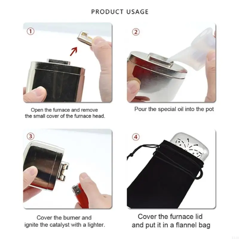 KX4B 2PCS mini aquecedor combustível líquido reutilizável para as mãos para caminhadas para caminhadas casa