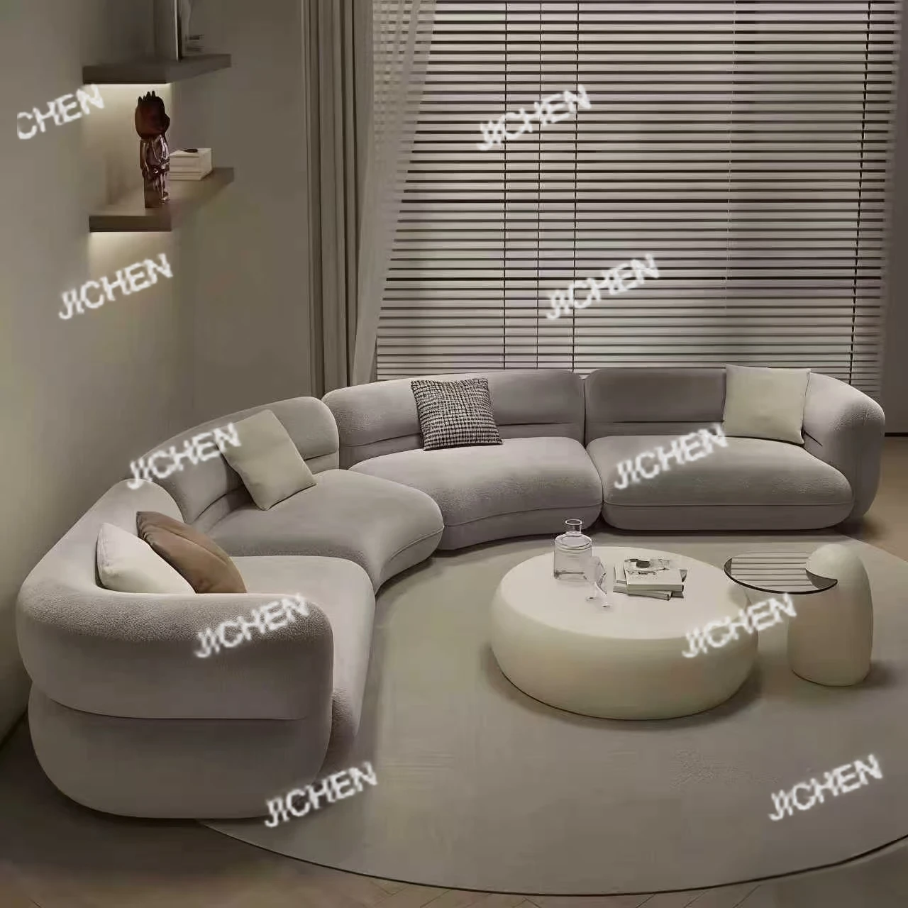 

Популярный модульный диван-уголок Bobo Ball из ткани для гостиной, квартиры, виллы, большого дома, с изогнутыми элементами