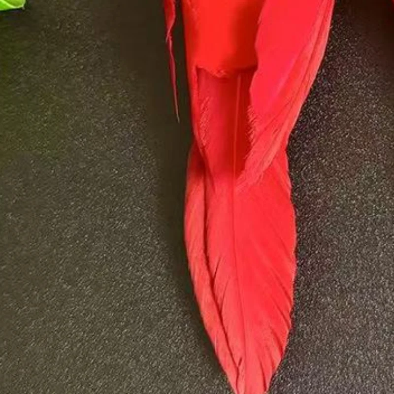 3 Pcs Artificial Red Feather Bird,Modern Jungle Garden Home Decoration,Hanging Ornament For Room And Garden Holiday Decoration