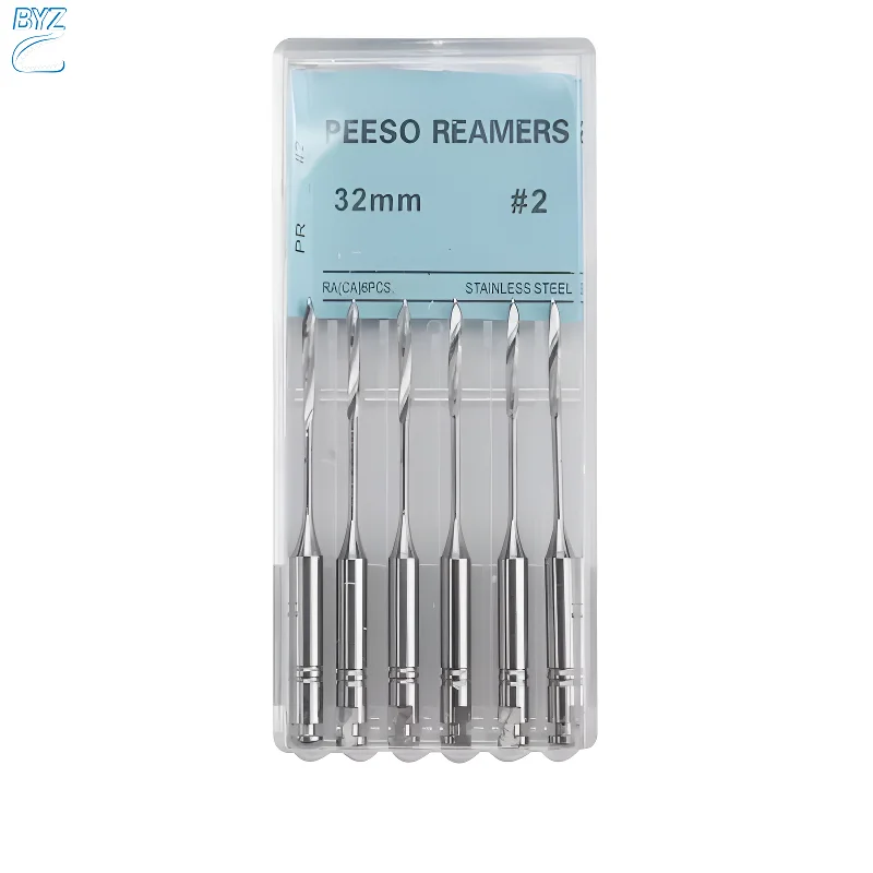 10Box Dental Engine Use Endodontic Gates Drill Peeso Reamers Glidden Rotary 28mm/32mm #1-6 Stainless Steel Endo Files Dentist