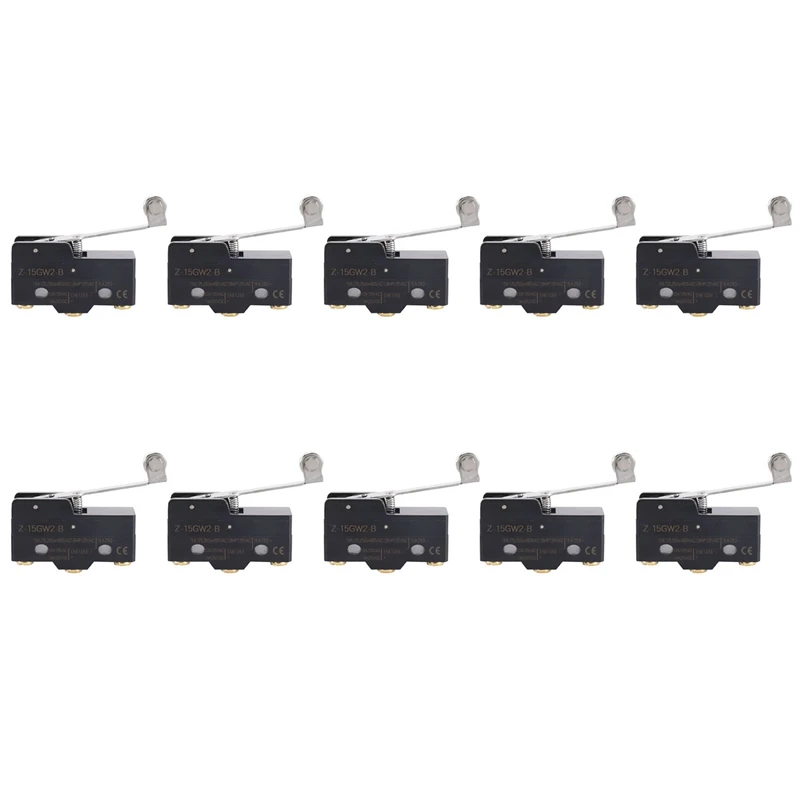 

10X Panel Mount Long Hinge Roller Lever Ac Dc Basic Micro-Switch Z-15Gw2-B