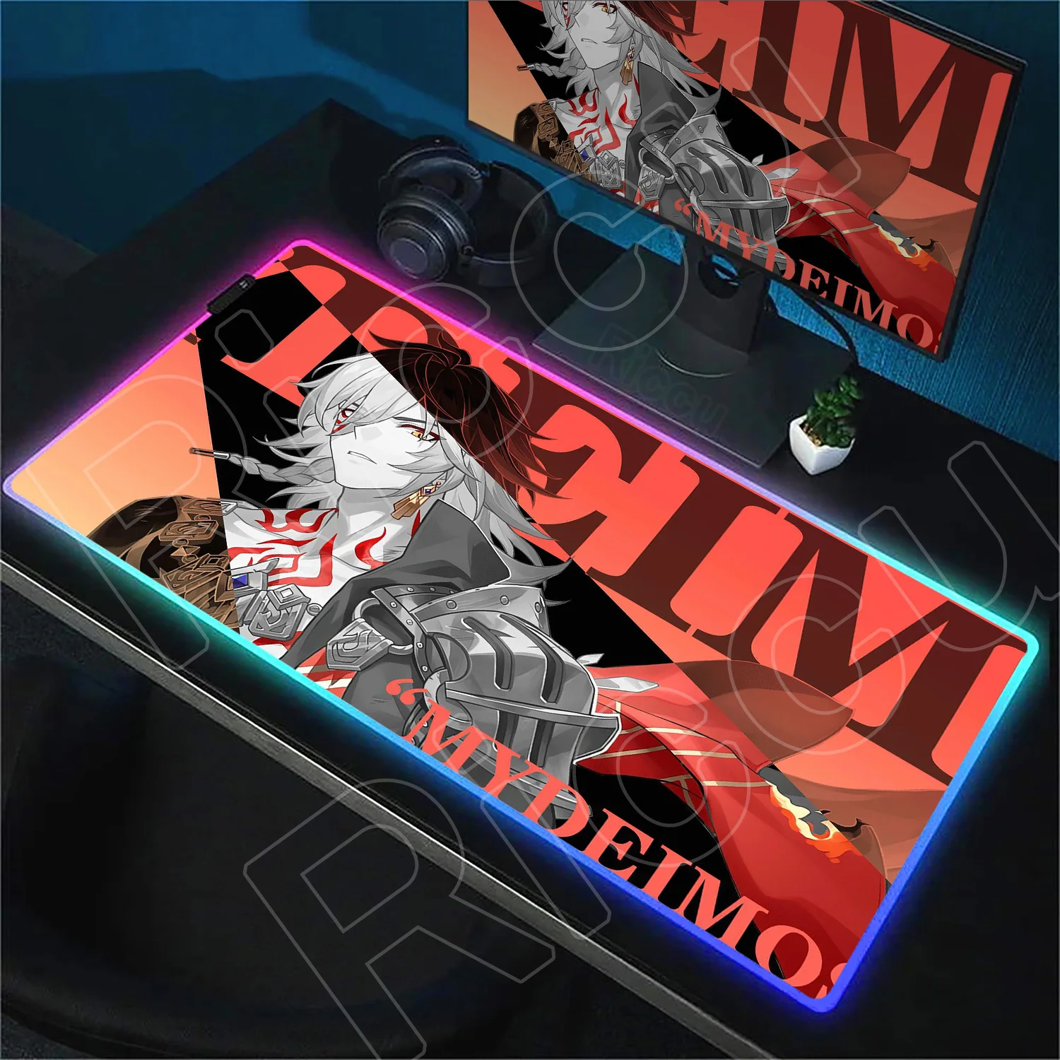 Honkai Star Rail Sunday Gaming Mouse Pad RGB LED Colorful Glowing Keyboard Mousepad XXL Large Computer Gamer Backlight Desk Mats