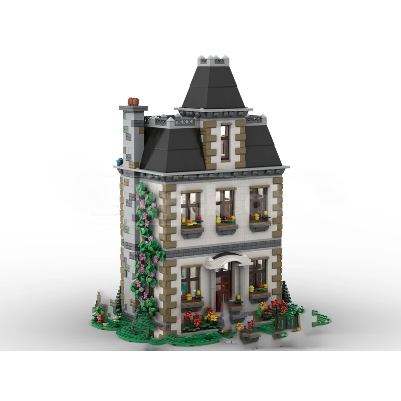 مدينة شارع عرض Moc قوالب بناء وحدات خمر منزل الأسرة نموذج التكنولوجيا كتل عيد الميلاد لتقوم بها بنفسك لعبة هدايا البناء #3