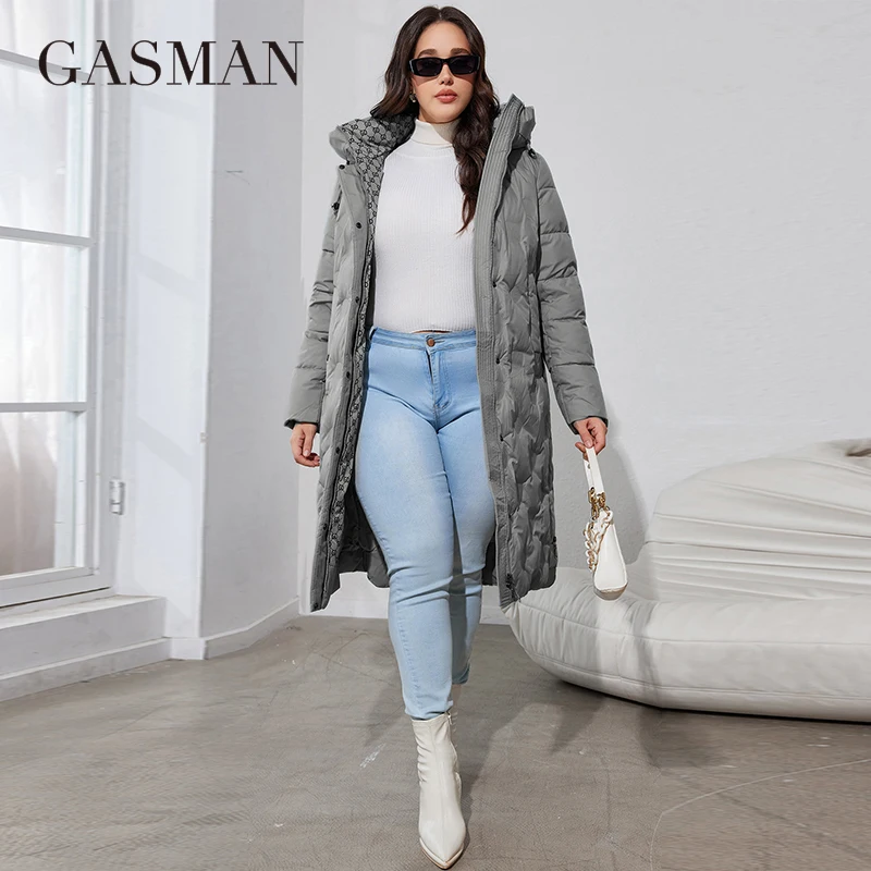 GASMAN 2024 New Fashion Parkas Women\'s Plus Size  Short Casual Hooded Pocket Women Down Jacket Female Outwear 83390