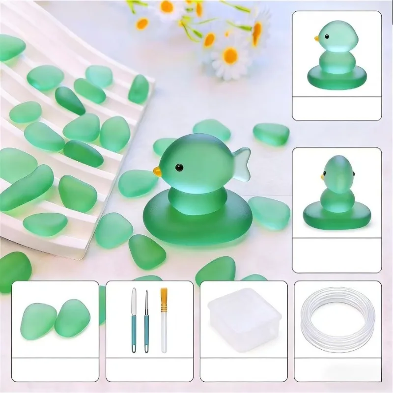 100/200g Transparent Mosaic Material, 0.39~0.59 Inch Sea Green Frosted Sea Glass Chips, Suitable for Making Earrings, Pendants, Bracelets, Necklaces, and for Aquascaping Fish Tank Bottoms