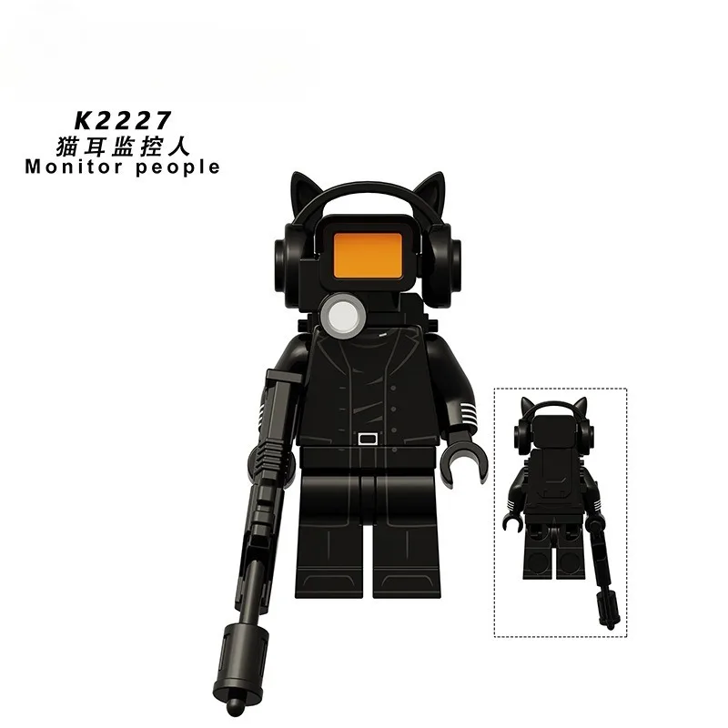 KDL834 serie di animazione persona di sorveglianza fotocamera persona modello bambola assemblaggio building block borsa giocattolo
