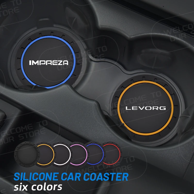 

Car Silicone Coaster For Subaru Impreza Levorg LOGO VN WRX 2Pcs Anti-Slip Water Cup Drink Mat Insert Coaster Pads Accessories
