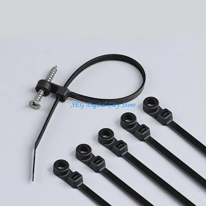 

U75B 100PCS Long Use Automatic Locking Tie Buckles Cable Fixer Cable management Ties for Extended Cable Control