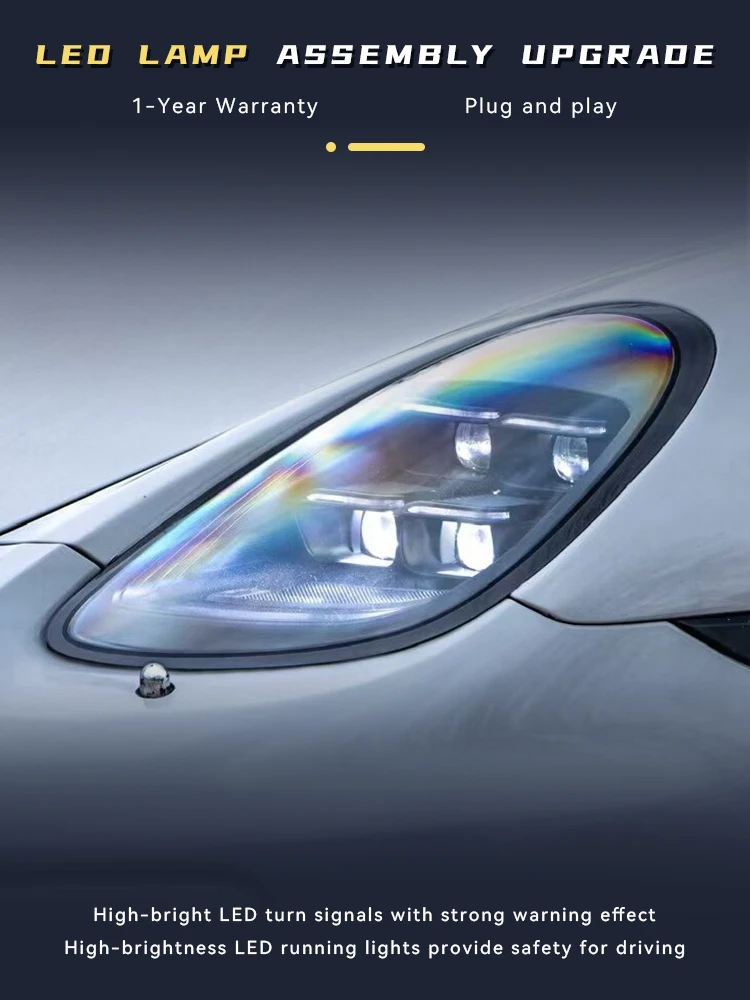 Headlight Styling FOR Porsche 981 2013-2015 Front Projector Lens DRL Head Lamp LED Bulbs Car Stuff Auto Mobile Accessory Tools