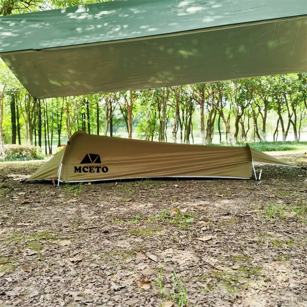 Campingzelt für 1 Person, Ultraleichtes Einzelnetz-Bivy-Zelt, Wasserdichtes Schlafzelt für Camping, Wandern und Backpacking – Detail 24
